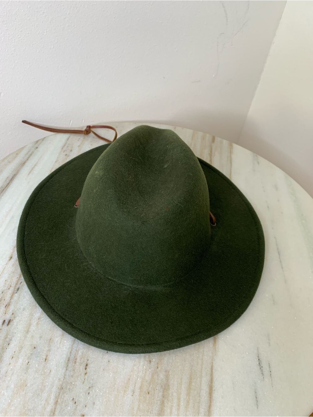 Brixton hat wool fedora women’s large 100% wool olive Green Wide-Brim 7.5”